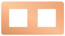 Рамка Schneider Electric Unica Studio Metal Медь / Белый 2 поста NU280457