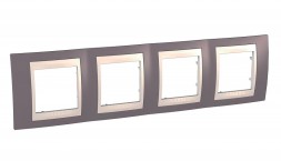 Рамка Schneider Electric Unica Хамелеон лиловый / Бежевый 4 поста MGU6.008.576
