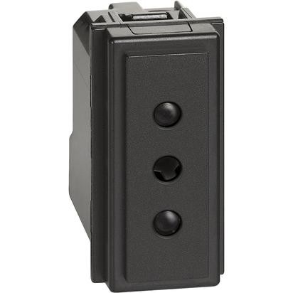 Розетка Bticino Living Now черная 2 +T 10A 250Vac KG4113