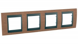 Рамка Schneider Electric Unica Top Вишня / Графит 4 поста MGU66.008.2M2