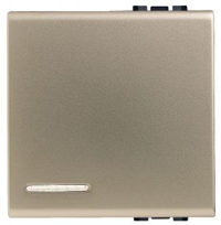 N4931/2TA Металлическая клавиша для любых устройств. 2 модуля. Мягкий Титан Bticino