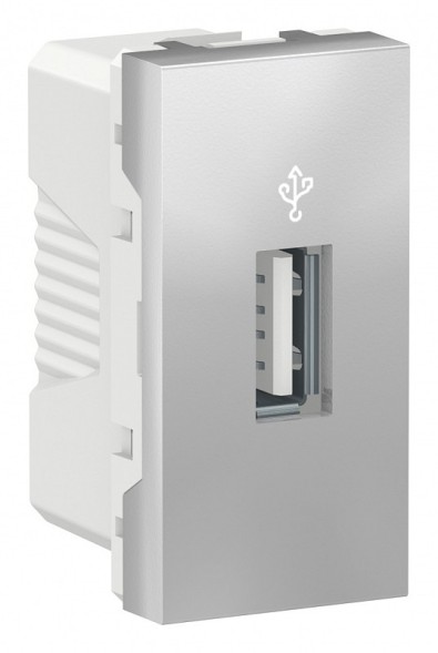 USB-коннектор Schneider Electric Unica Modular Алюминий 1 Модуль NU342930