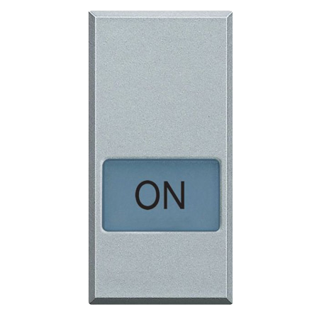 Клавиши Bticino Axolute Алюминий с подсвечиваемыми символами для выключатель в дизайне AXIAL - 1 модуль, ON HC4921LM