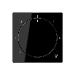 Накладка для механизма терморегулятора A creation, A 550, A flow, поворотный, датчик t° воздуха (встроенный), датчик t° пола (внешний), без таймера Jung AS 500 черная A1749BFSW