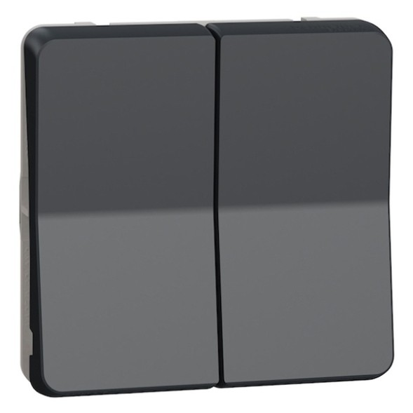 Механизм двухклавишного переключателя Schneider Electric Mureva Styl IP55 Антрацит MUR35019