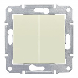 Выключатель Schneider Electric Sedna бежевый двухклавишный cx.5 SDN0300147