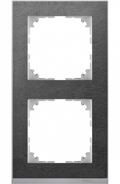 Рамка Merten M-Pure Decor Сланец / Алюминий 2 поста MTN4020-3669