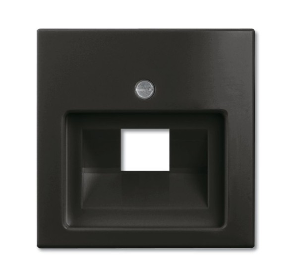 Плата центральная (накладка) ABB Basic 55 chateau-black для однопостовой телекоммуникационной розетки 0213 0216 с полем для надписи 2CKA001753A0207 1803-95-507