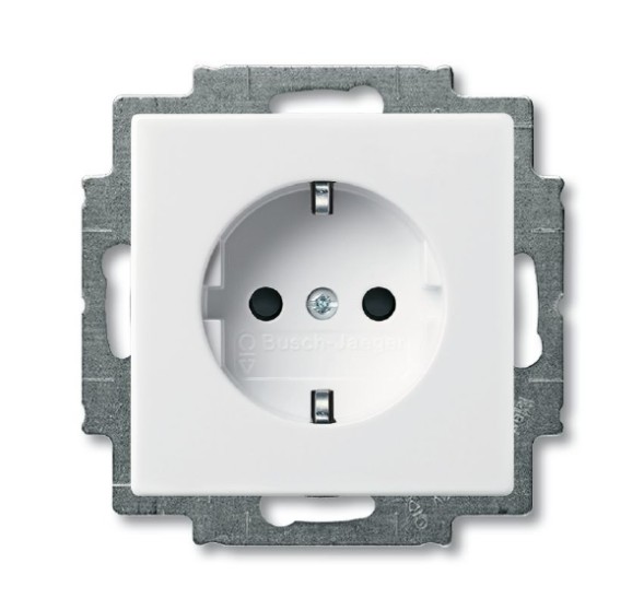 Розетка ABB Basic 55 альпийский белый SCHUKO 16А 250В с защитными шторками 2CKA002013A5278 20 EUCKS-94-507