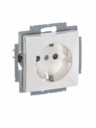 Розетка ABB Basic 55 альпийский белый SCHUKO 16А 250В с защитными шторками 2CKA002013A5278 20 EUCKS-94-507