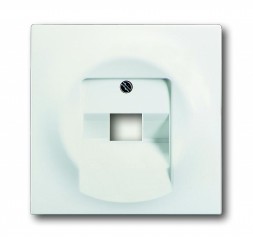 Плата центральная (накладка) ABB Impuls белый бархат для однопостовой телекоммуникационной розетки 0213 0216 с полем для надписи 2CKA001753A0194 1803-774