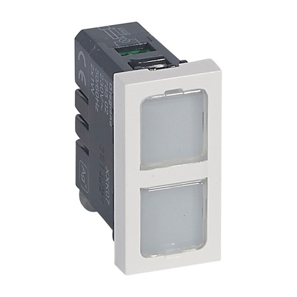 Индикатор Legrand Mosaic двойной 1 модуль 12-24-48В 078552