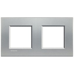 Рамка Bticino LivingLight Квадрат Алюминий 2+2 модуля LNA4802M2TE