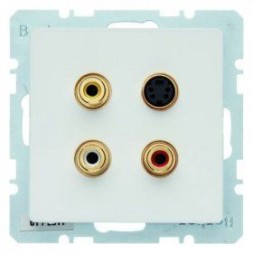 Розетка CINCH/S-VIDEO Berker Q.1 полярная белезна 3315326089