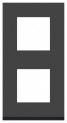 Рамка Schneider Electric Unica Pure Черное стекло / антрацит 2 поста вертикальная NU6004V86