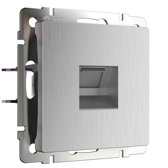 Розетка Ethernet RJ-45 cеребряный рифленый Werkel W1181009