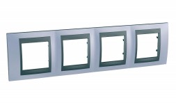 Рамка Schneider Electric Unica Top Берилл / Графит 4 поста MGU66.008.298