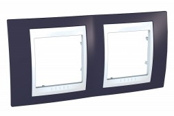 Рамка Schneider Electric Unica Хамелеон гранат / Белый 2 поста MGU6.004.872