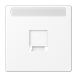 Крышка Jung LS серия белоснежный матовый (фиксация защёлкиванием) с полем для надписи для модульных гнёзд UMA-CAT6A LS1969-1NAWEWWM