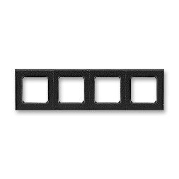 Рамка ABB Levit Антрацит / Дымчатый чёрный 4 поста 2CHH015040A6063 3901H-A05040 63W