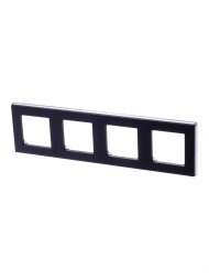 Рамка ABB Levit Антрацит / Дымчатый чёрный 4 поста 2CHH015040A6063 3901H-A05040 63W