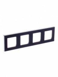 Рамка ABB Levit Антрацит / Дымчатый чёрный 4 поста 2CHH015040A6063 3901H-A05040 63W