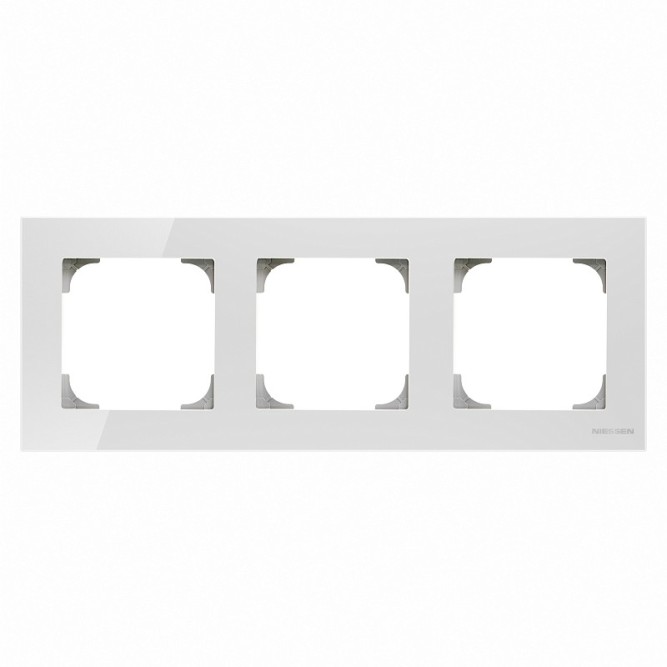 Рамка ABB Sky Белое стекло 3 поста 2CLA857300A3001 8573 CB