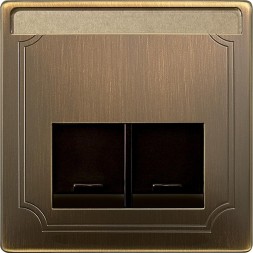 Центральная плата Merten Artec античная латунь для розетки 2п MTN466643