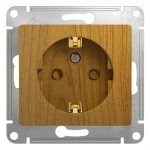 Розетка с заземлением со шторками, 16А, механизм Schneider Electric Glossa Дуб GSL000545