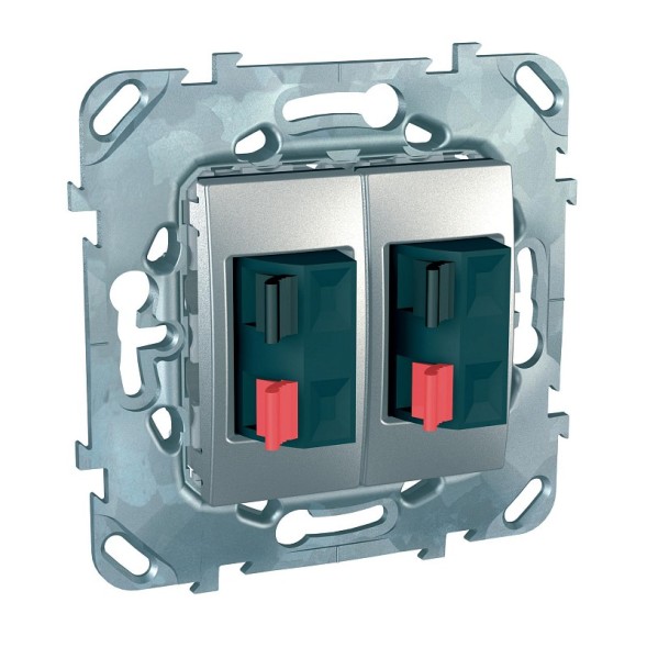 Аудио розетка Schneider Electric Unica Class Top алюминий двойная MGU5.8787.30ZD