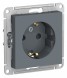 Розетка Schneider Electric Atlasdesign Грифель с заземлением со шторками, 16А, механизм ATN000745