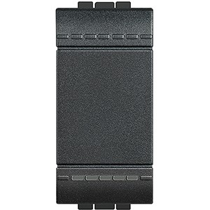 Переключатель Bticino Living Light Антрацит промежуточный с механическими клеммами, размер 1 модуль L4004N