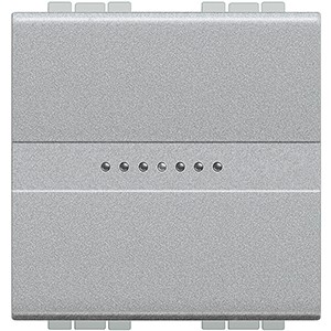 Переключатель Bticino Living Light Алюминий промежуточный Axial с автоматическими клеммами, размер 2 модуля NT4054M2