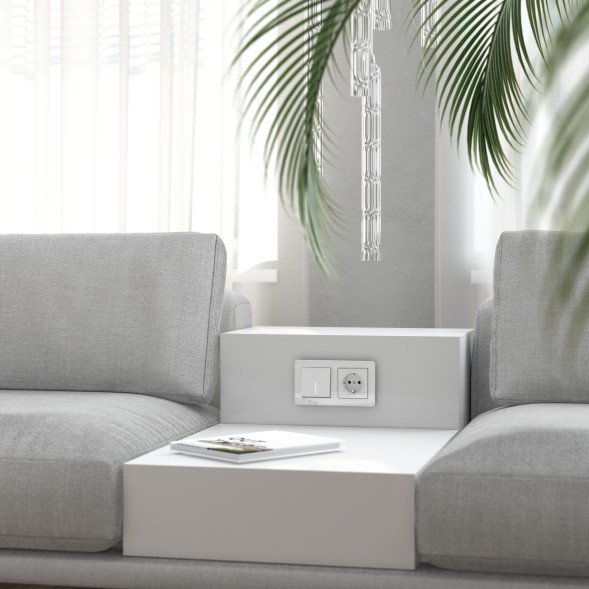 Выключатель одноклавишный с подсветкой (белый акрил) Werkel W1110141