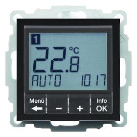 Регулятор температуры Berker Q.1 антроцитовый с эффектом бархата, с центральной панелью 20446086