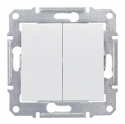 Выключатель Schneider Electric Sedna белый двухклавишный cx.5 SDN0300121