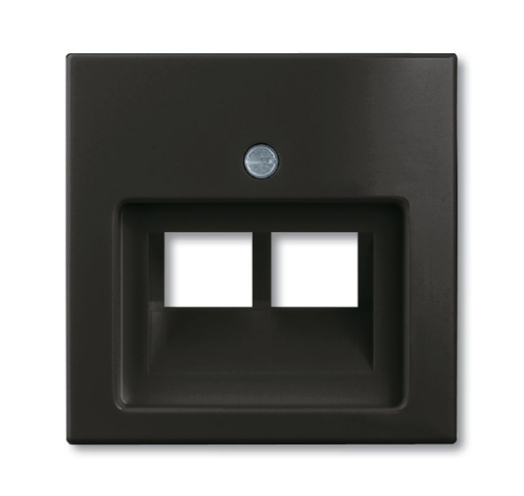 Плата центральная (накладка) ABB Basic 55 chateau-black для двухпостовой телекоммуникационной розетки 0214 0215 0217 0218 с полем для надписи 2CKA001753A0206 1803-02-95-507