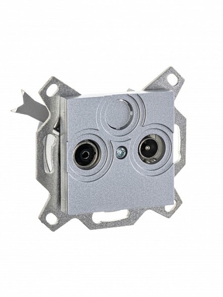 Розетка TV-R ABB Levit серебро проходная 7дБ 2CHH083607A6070 5011H-A03607 70W