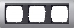 Рамка Gira Event Алюминий / Черный 3 поста 021306