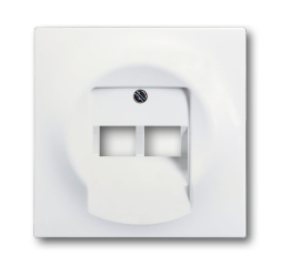 Плата центральная (накладка) ABB Impuls белый бархат для двухпостовой телекоммуникационной розетки 0214 0215 0217 0218 с полем для надписи 2CKA001753A0192 1803-02-774