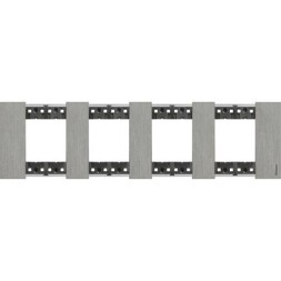 Рамка Bticino Living Now ACCIAIO 2+2+2+2-модульная KA4802M4ZG