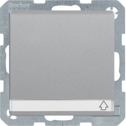 Штепсельная розетка Berker Q.1 алюминиевый с эффектом бархата, SCHUKO с откидной крышкой и полем для надписи 47526084