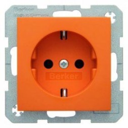 Штепсельная розетка Berker R.1 оранжевый, с блеском SCHUKO 47438914