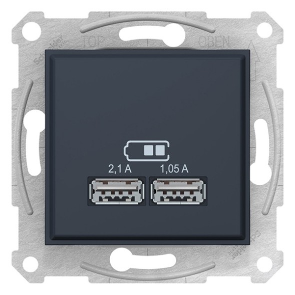 Механизм зарядного устройства Schneider Electric Sedna тип А USB 2,1А (2x1,05А) графит SDN2710270