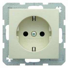 Штепсельная розетка Berker R.1 белый, с блеском SCHUKO 47238982