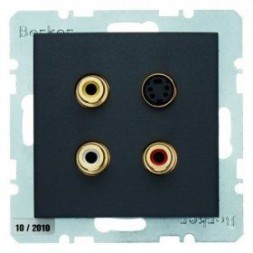 Розетка CINCH/S-VIDEO Berker Q.1 антрацитовый 3315326086