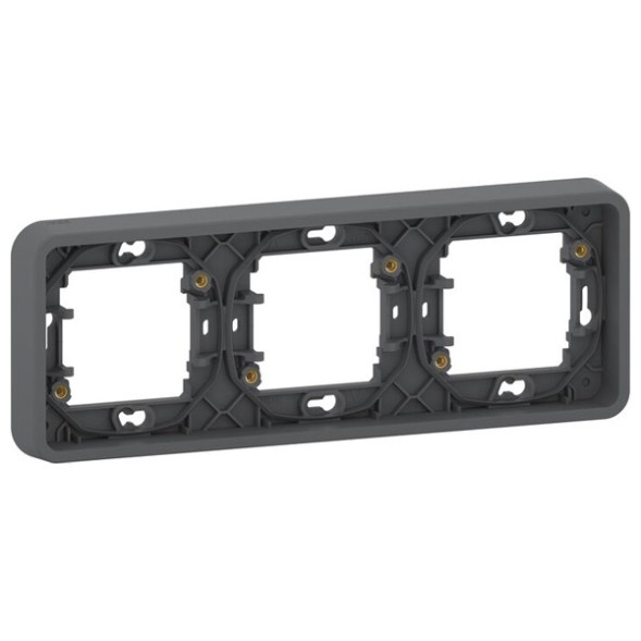 Рамка горизонтальная 3 поста Schneider Electric скрытой установки Mureva Styl IP55 Антрацит MUR34109