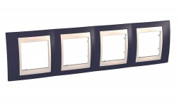 Рамка Schneider Electric Unica Хамелеон гранат / Бежевый 4 поста MGU6.008.572