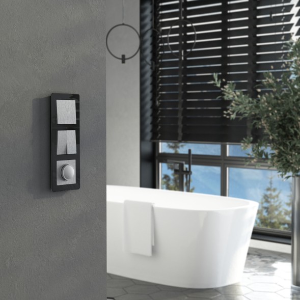 Выключатель одноклавишный cеребряный рифленый Werkel W1110009