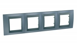 Рамка Schneider Electric Unica Top Грей / Графит 4 поста MGU66.008.297